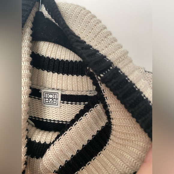 TOTEME Striped wool-blend turtleneck sweater $570 SZ S - Picture 7 of 12